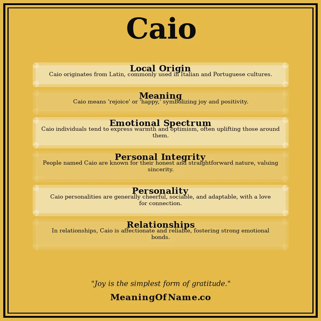 Caio name meaning poster