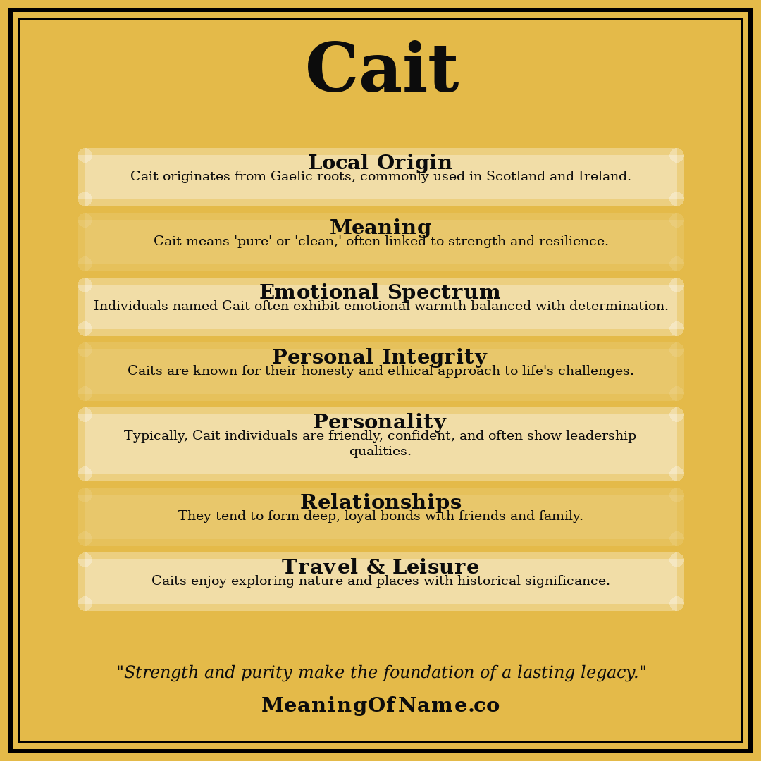 Cait name meaning poster
