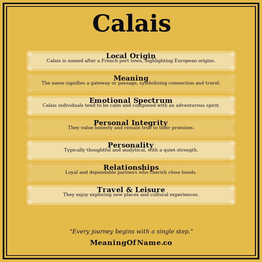 Calais name meaning poster
