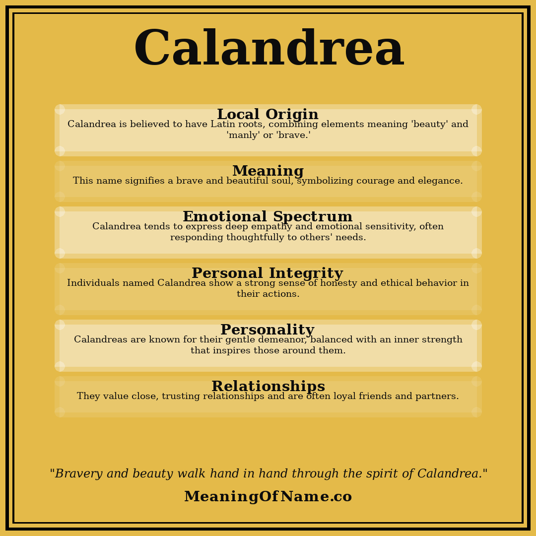 Calandrea name meaning poster