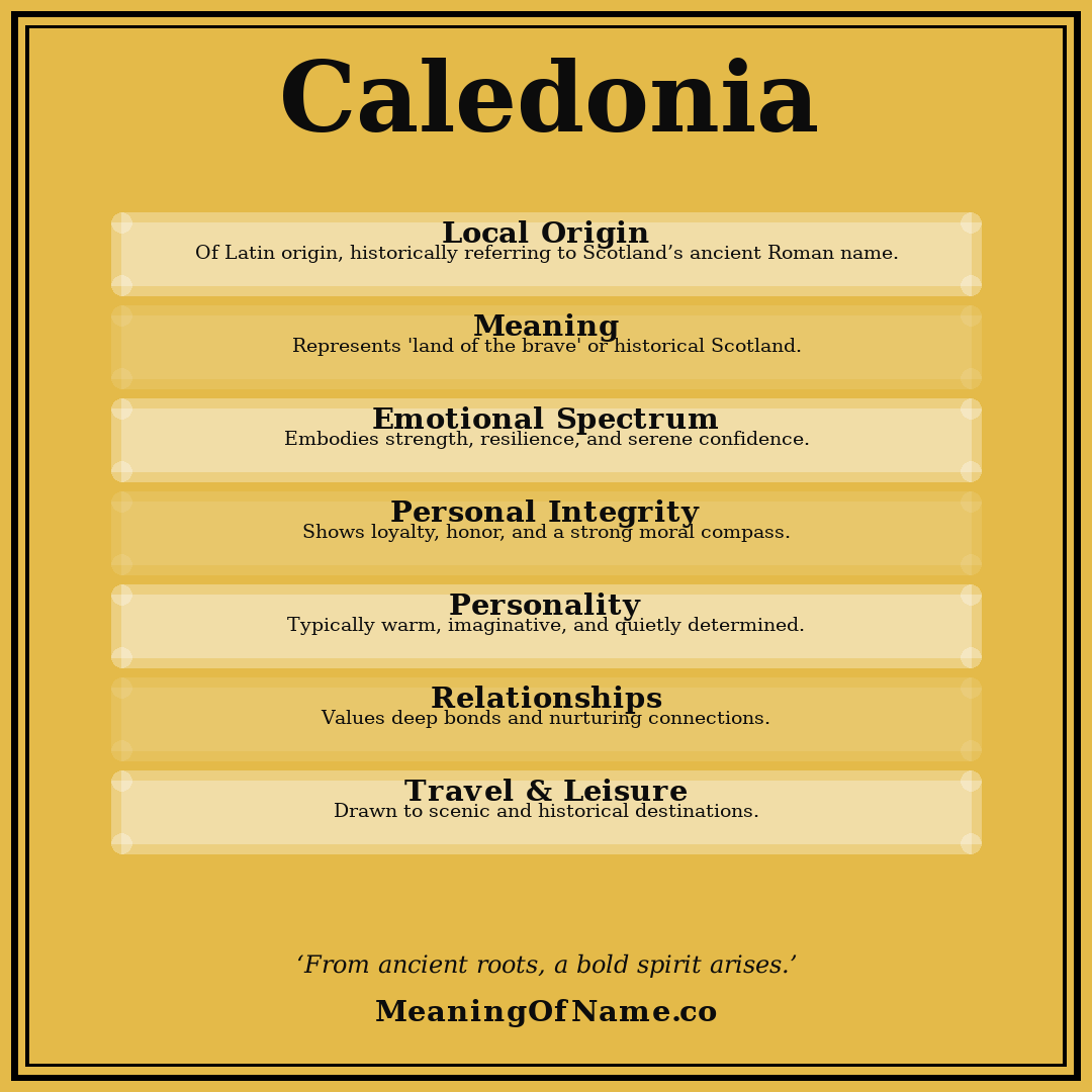 Caledonia name meaning poster
