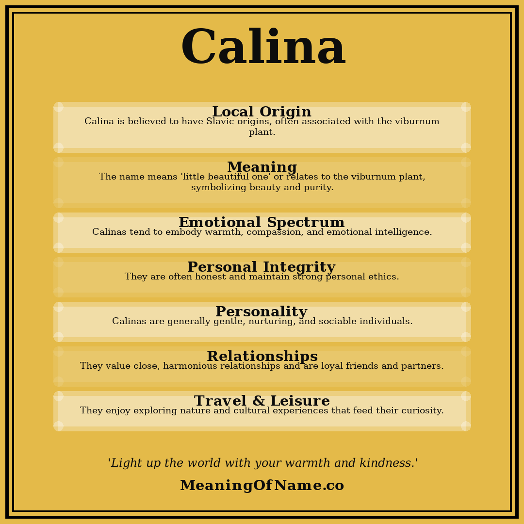 Calina name meaning poster