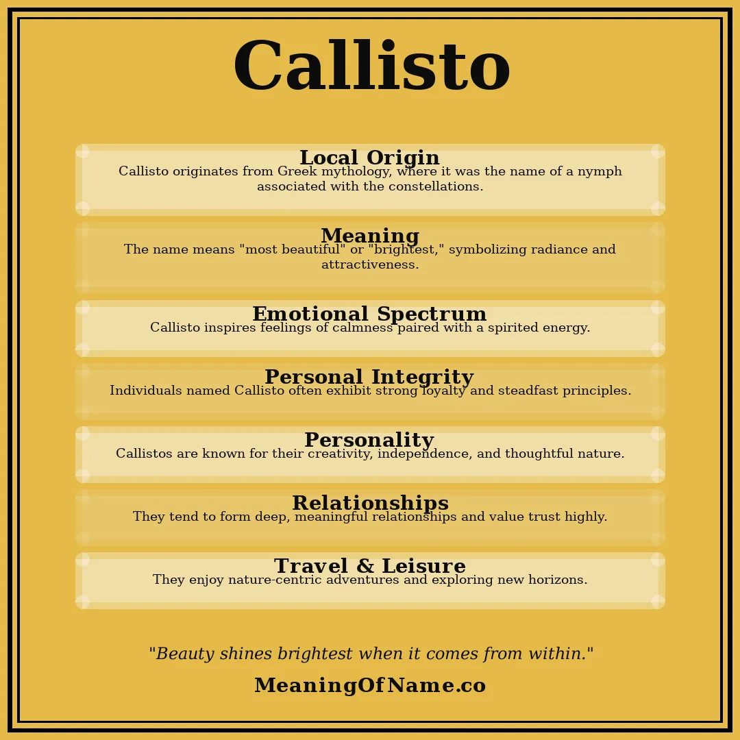 Callisto name meaning poster