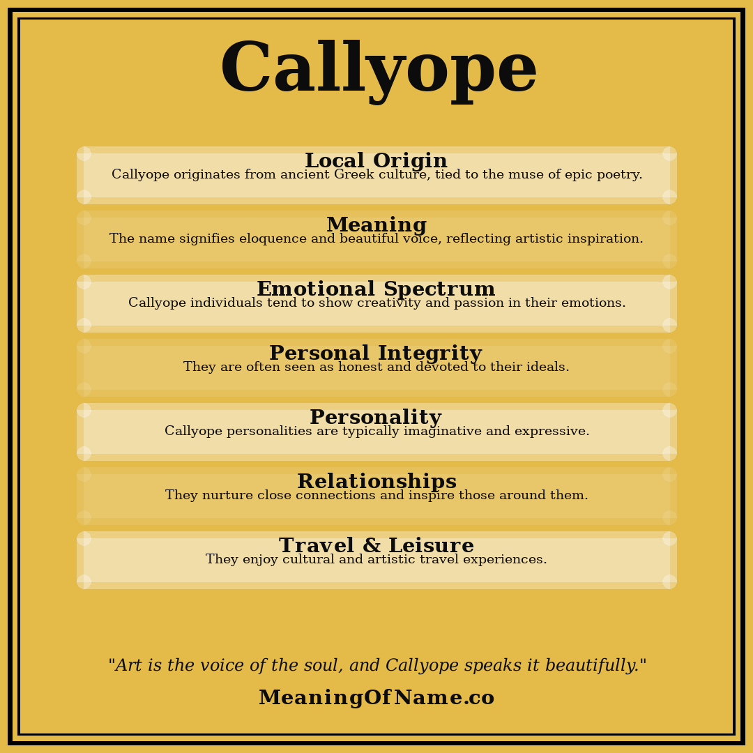 Callyope name meaning poster