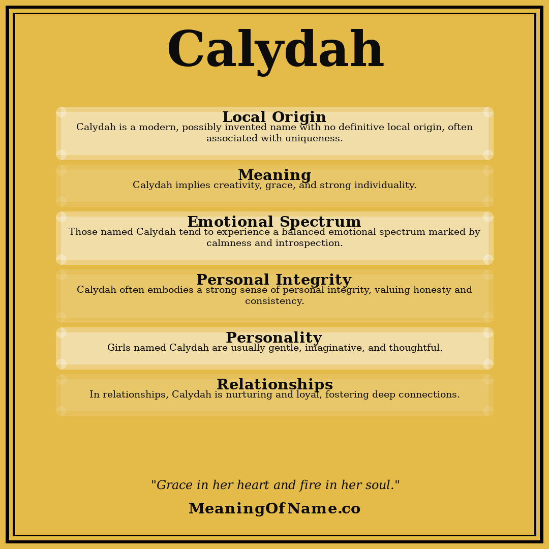 Calydah name meaning poster