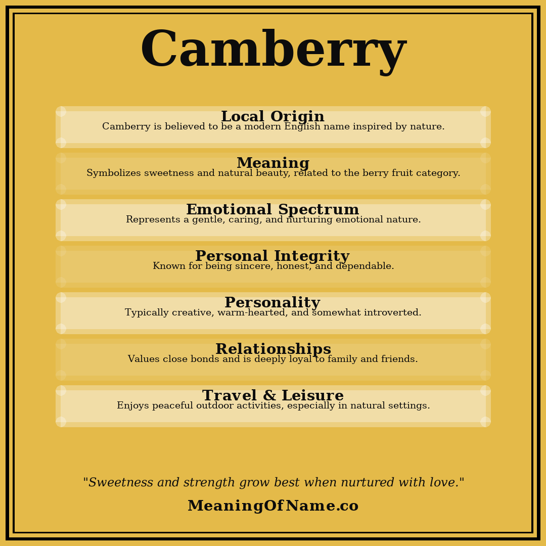Camberry name meaning poster