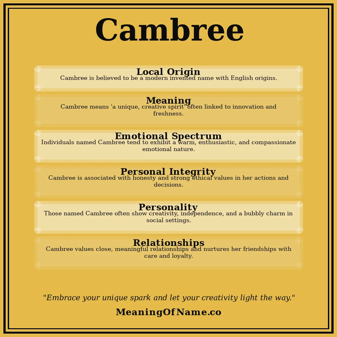 Cambree name meaning poster