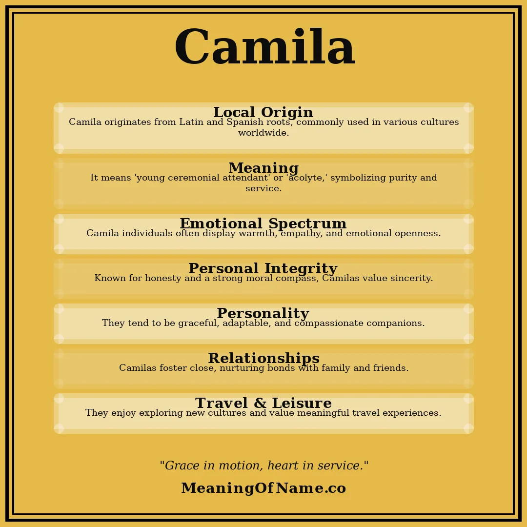 Camila name meaning poster