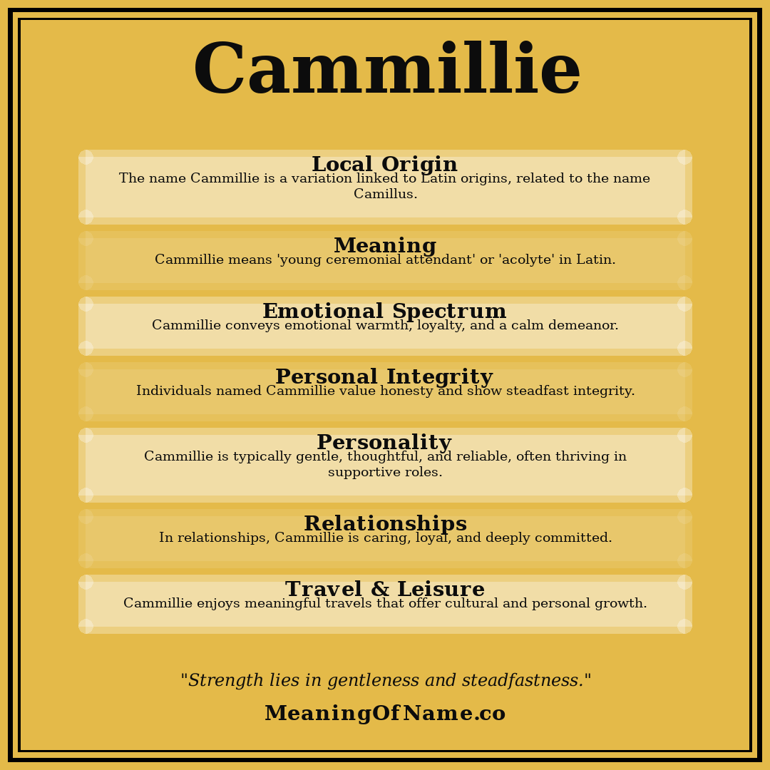 Cammillie name meaning poster
