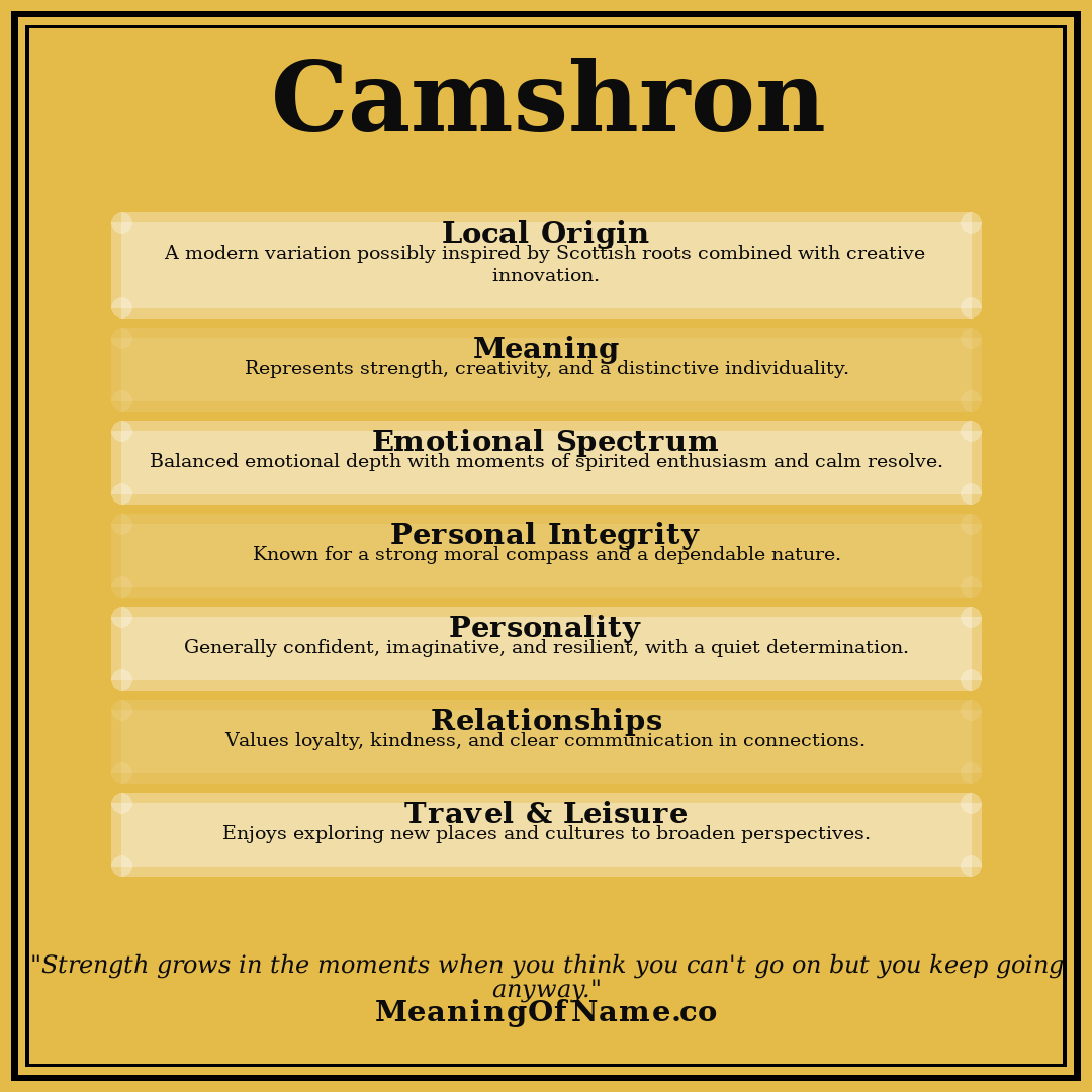 Camshron name meaning poster