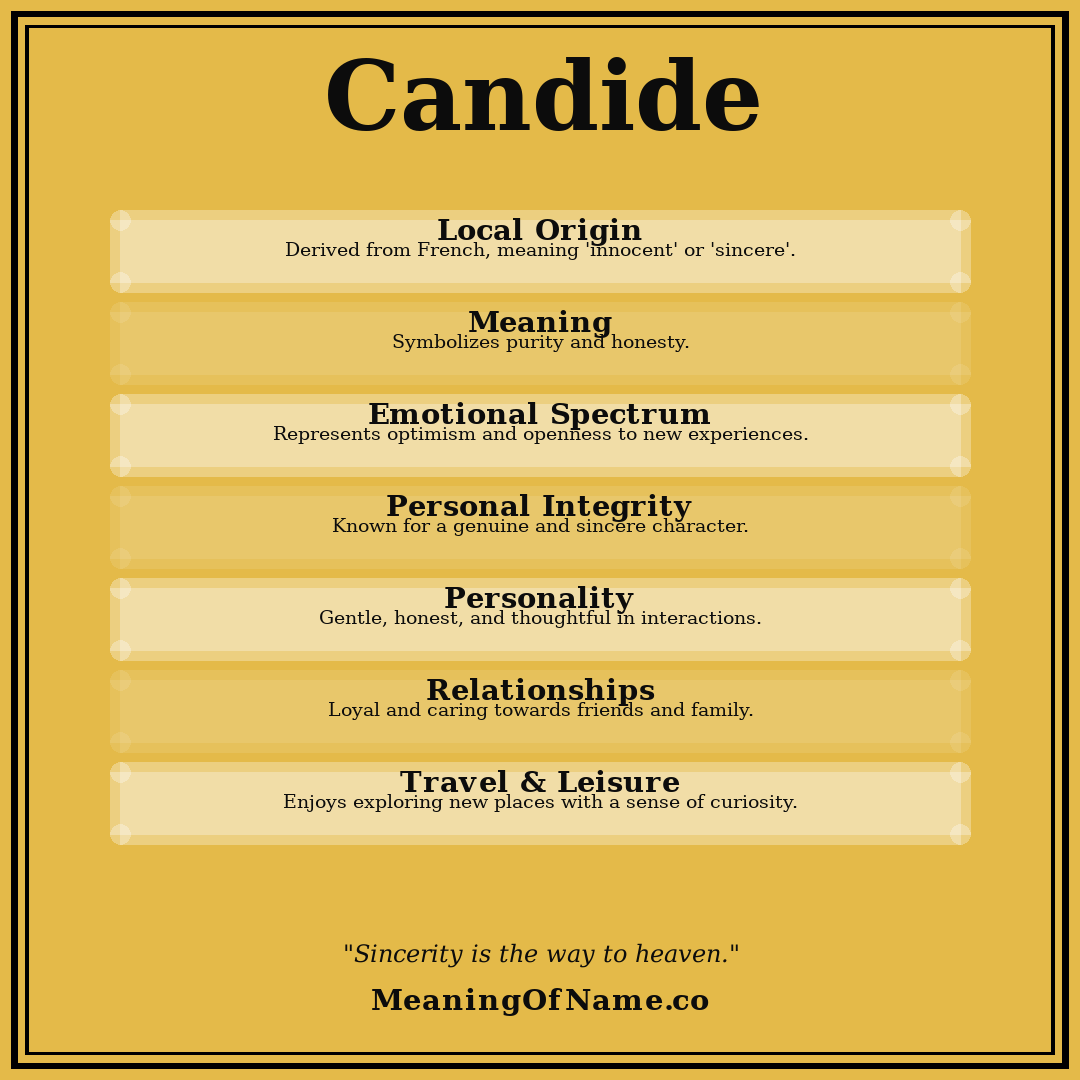 Candide name meaning poster