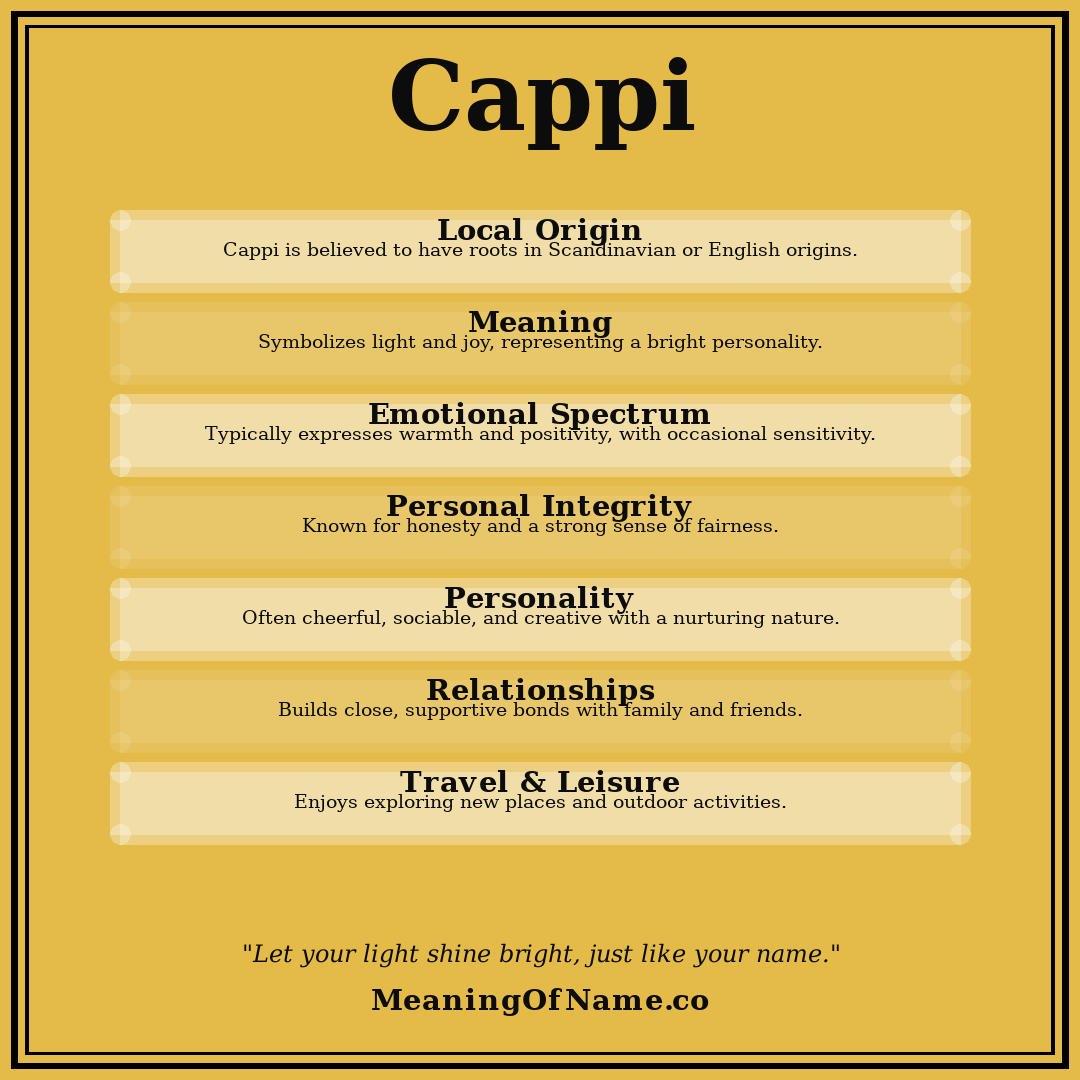 Cappi name meaning poster