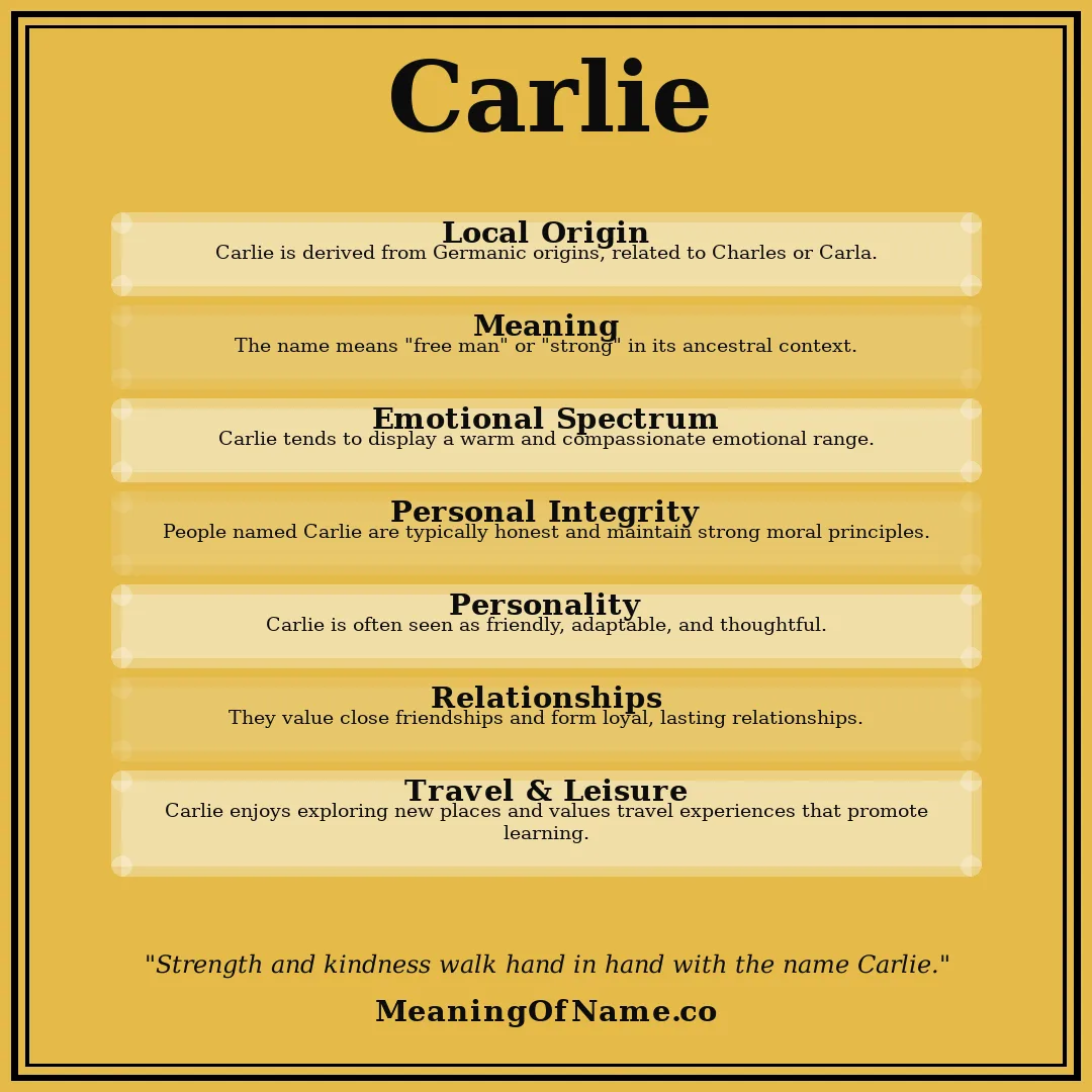 Carlie name meaning poster