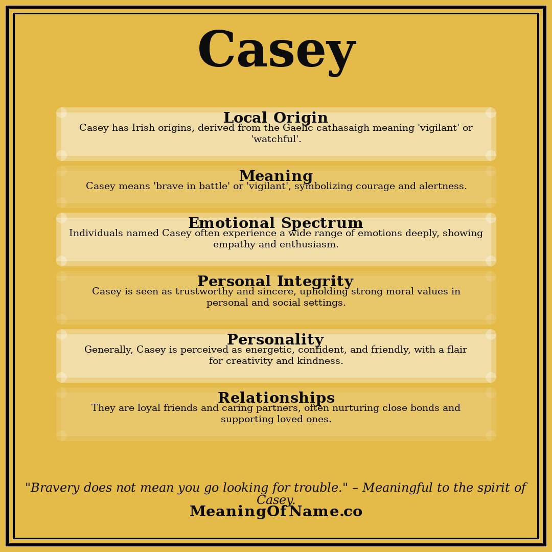Casey name meaning poster