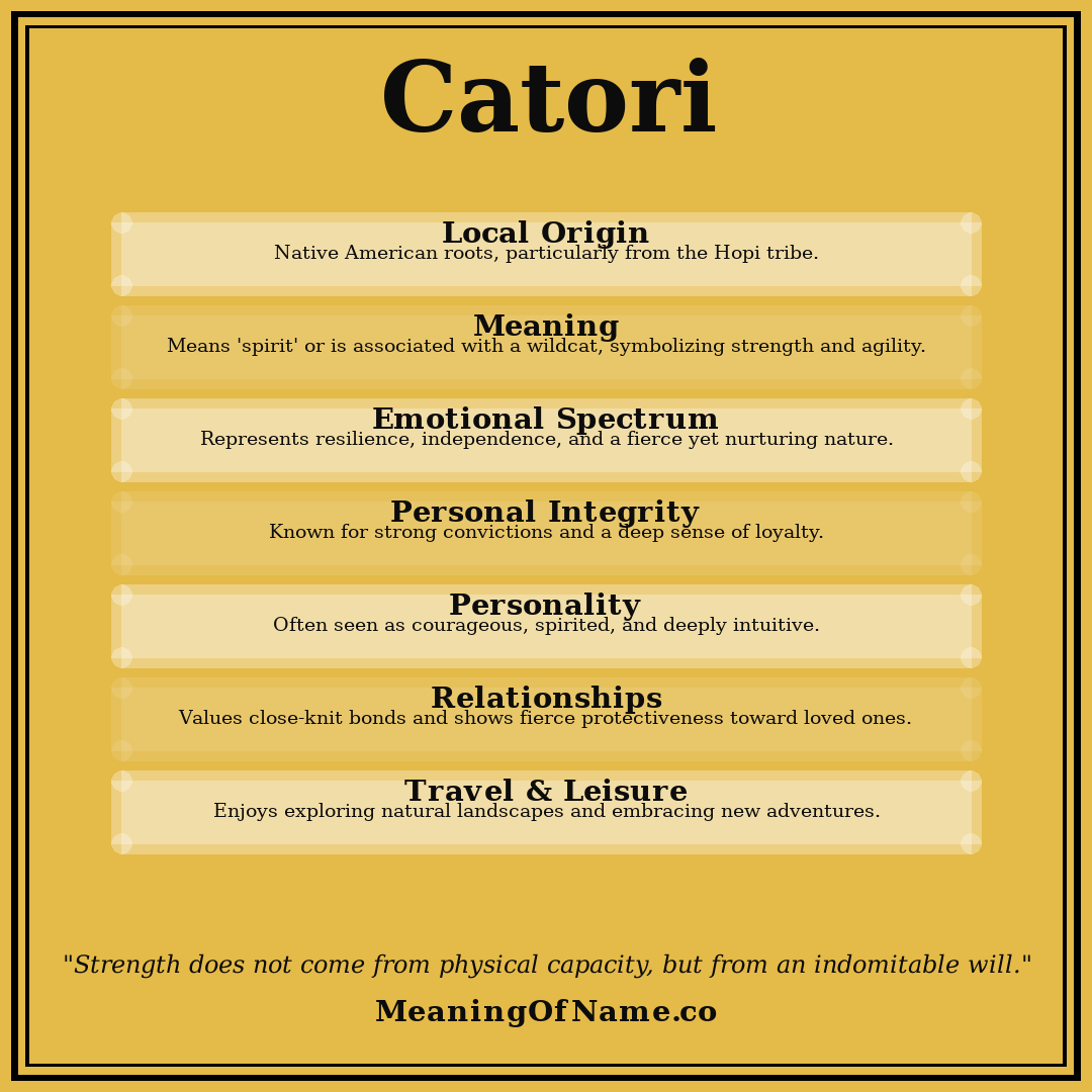 Catori name meaning poster