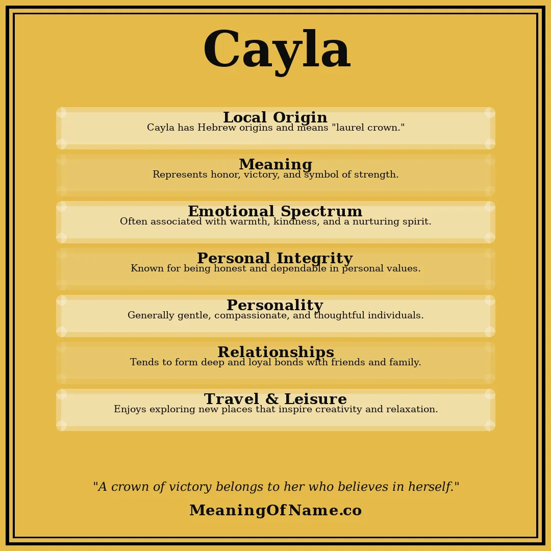 Cayla name meaning poster