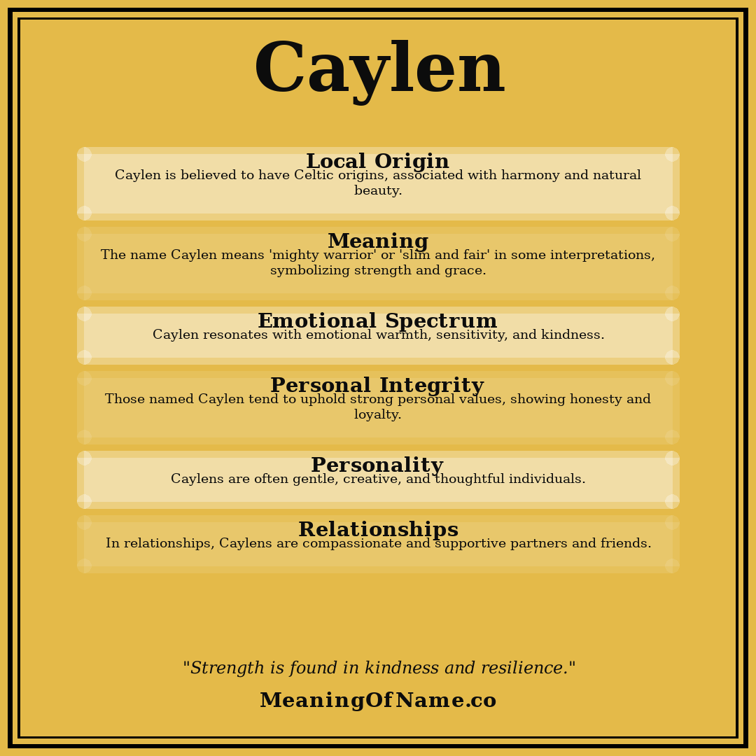 Caylen name meaning poster