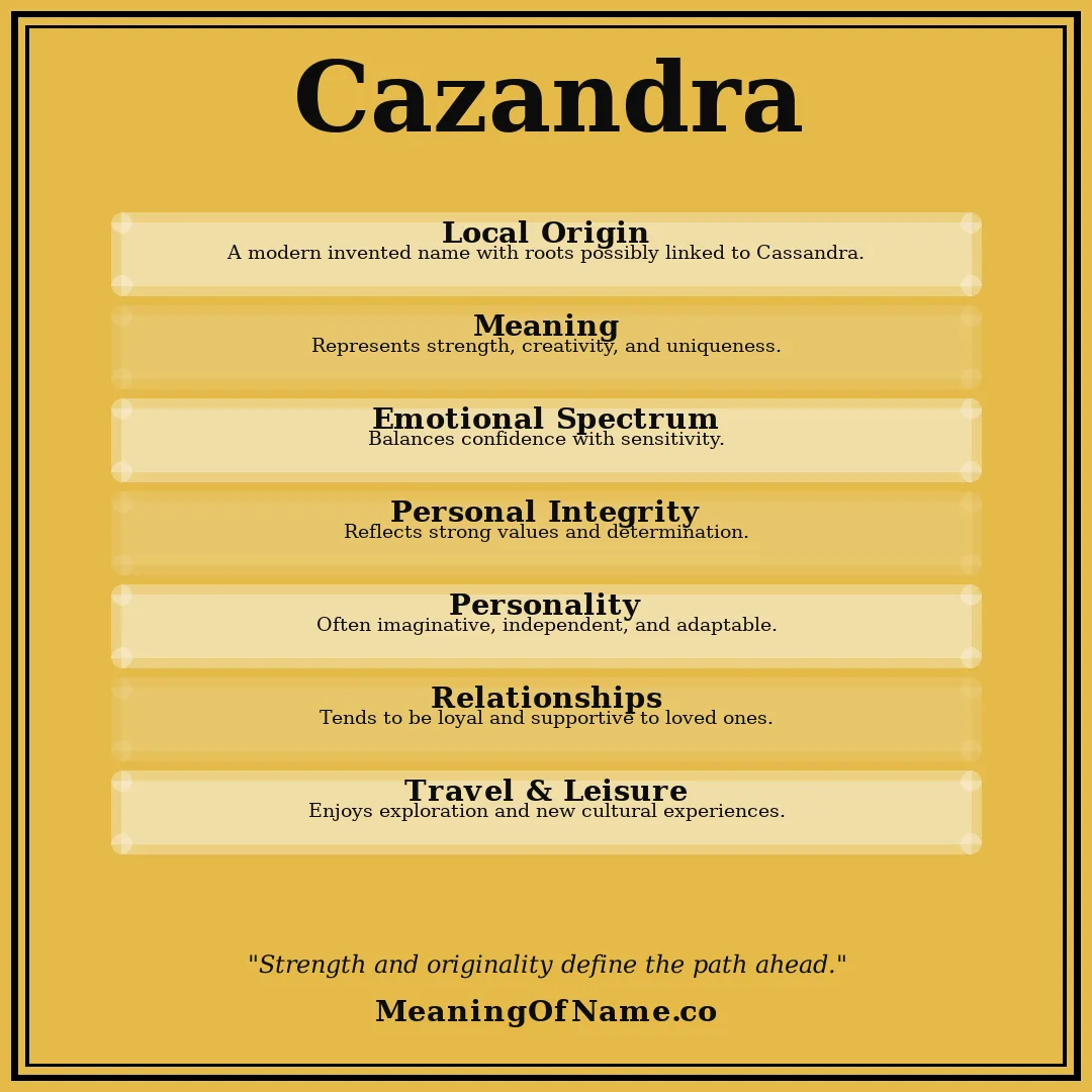 Cazandra name meaning poster
