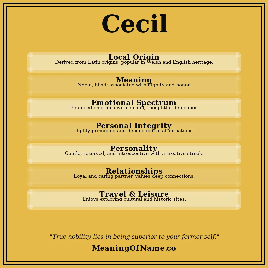 Cecil name meaning poster