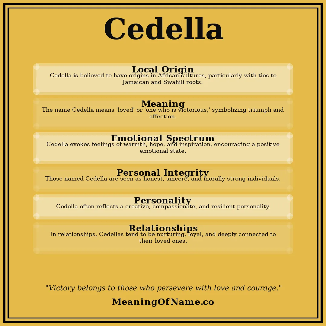 Cedella name meaning poster