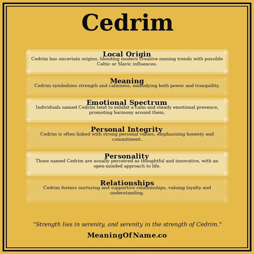 Cedrim name meaning poster