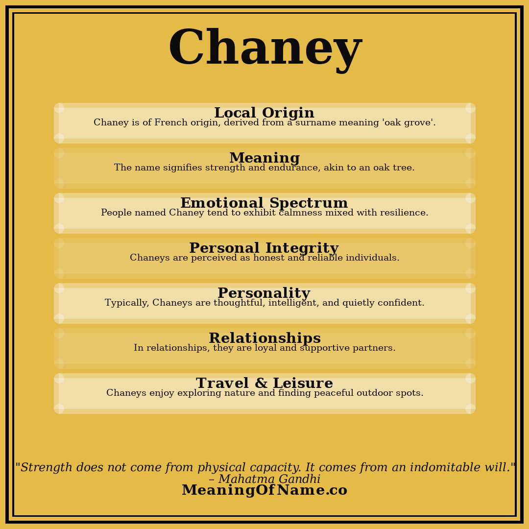 Chaney name meaning poster