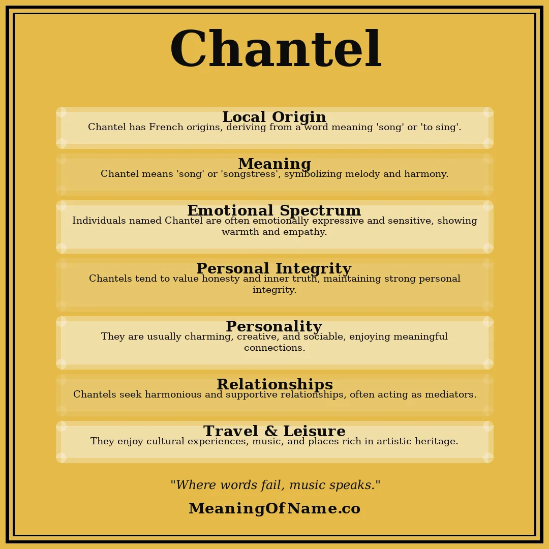 Chantel name meaning poster