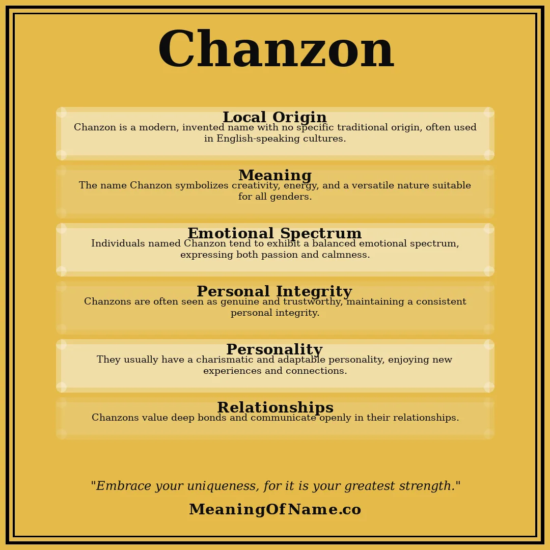 Chanzon name meaning poster
