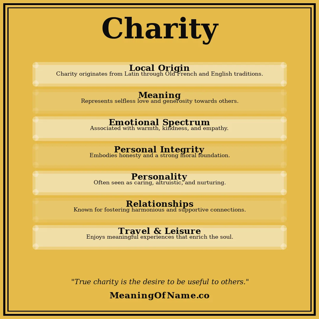 Charity name meaning poster