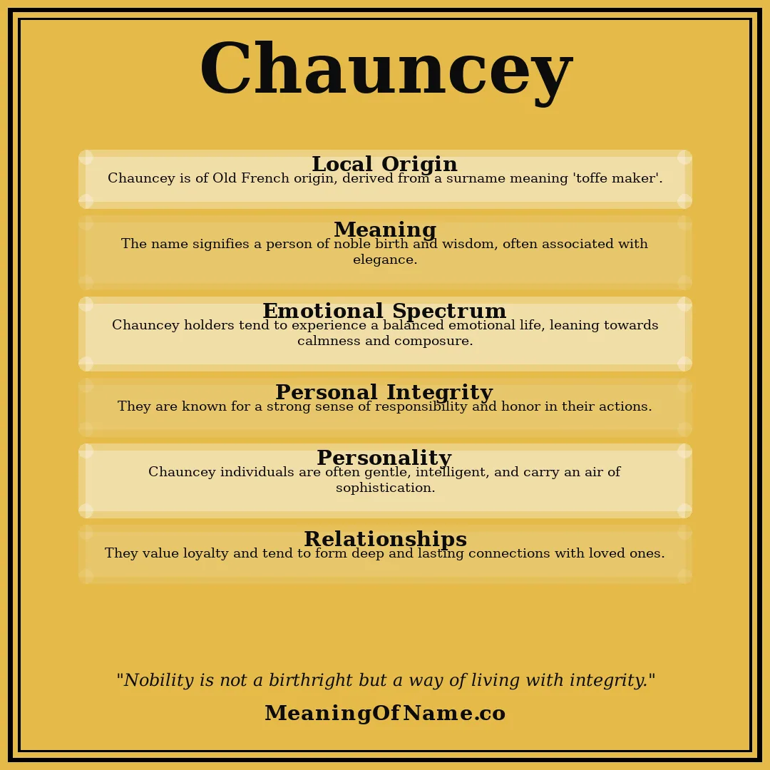 Chauncey name meaning poster