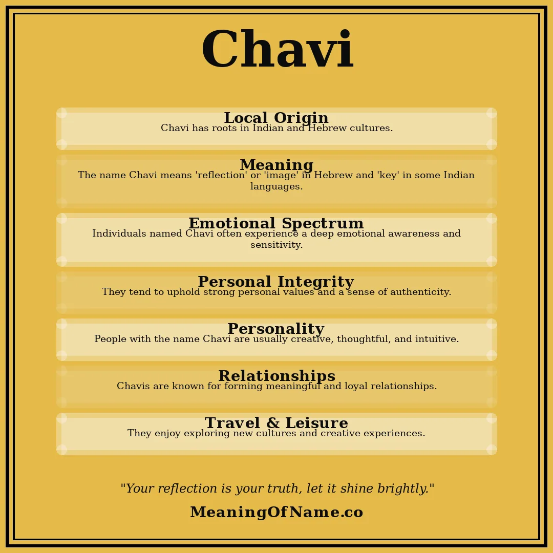 Chavi name meaning poster