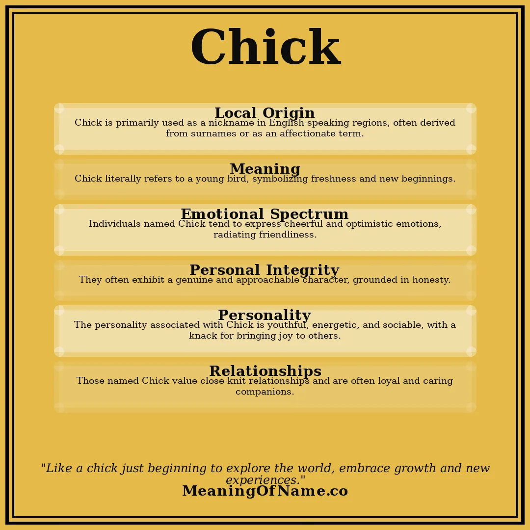 Chick name meaning poster