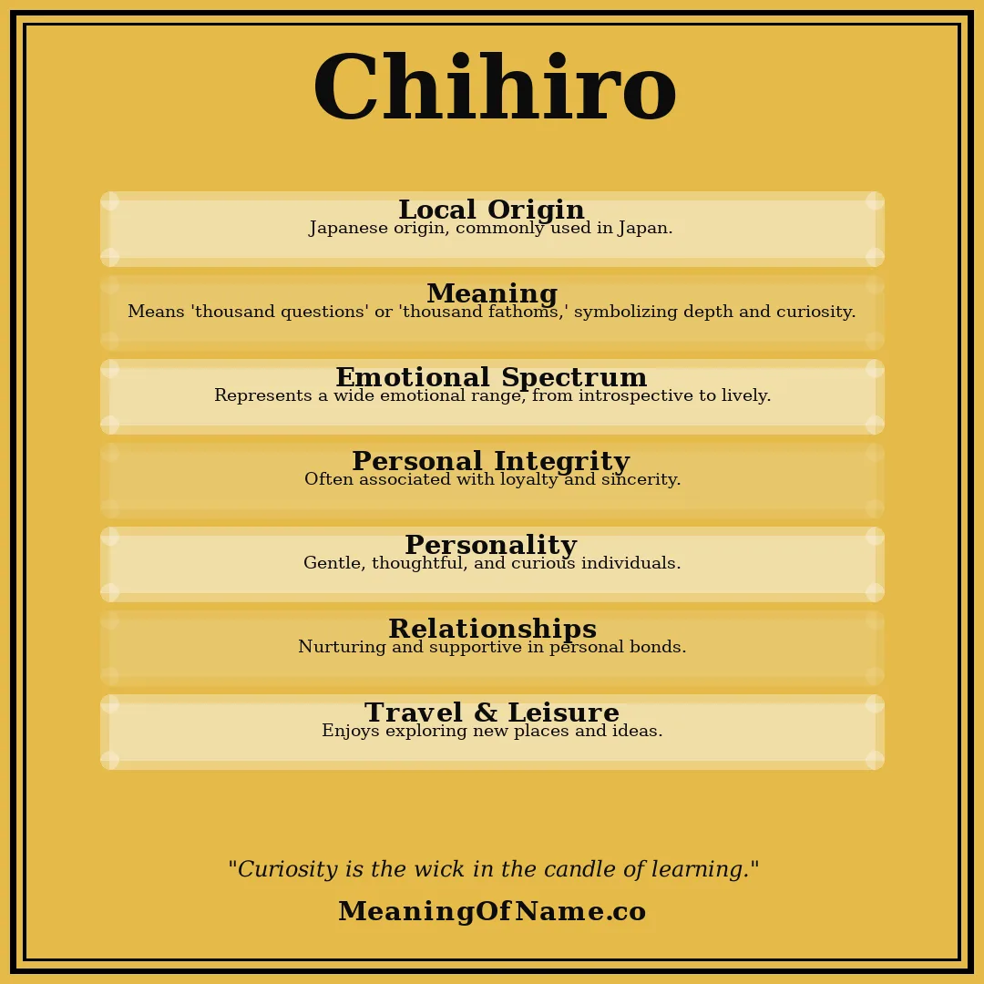 Chihiro name meaning poster