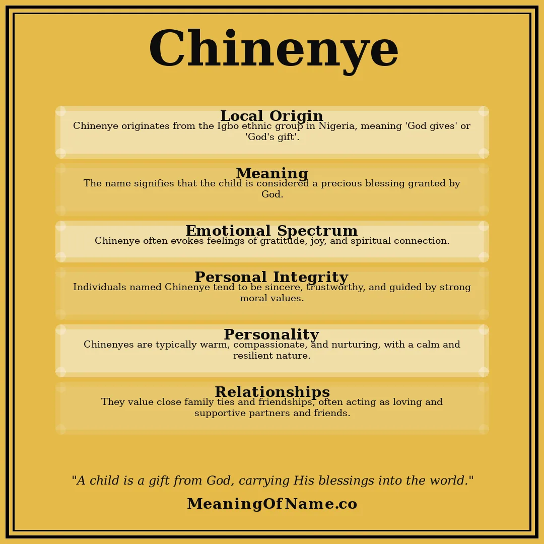 Chinenye name meaning poster
