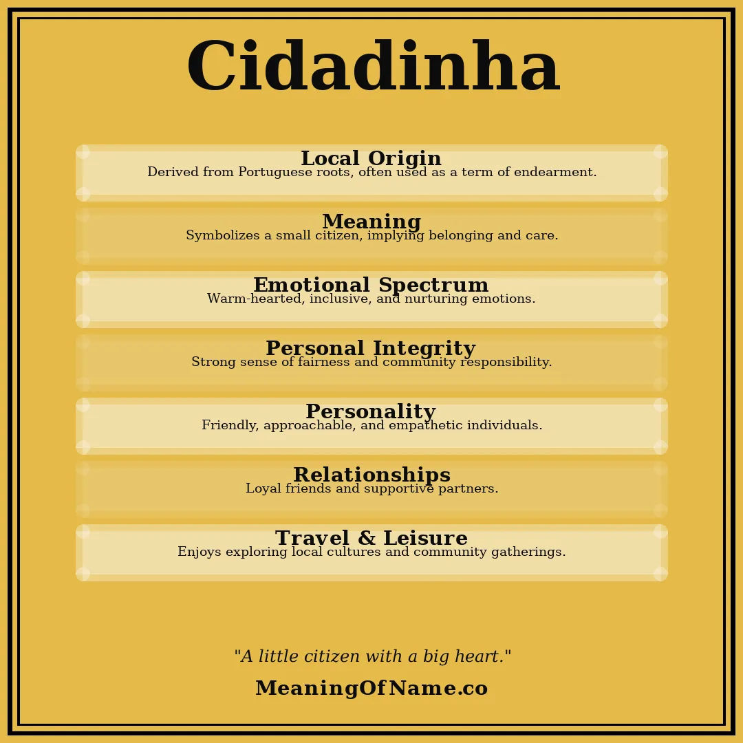 Cidadinha name meaning poster