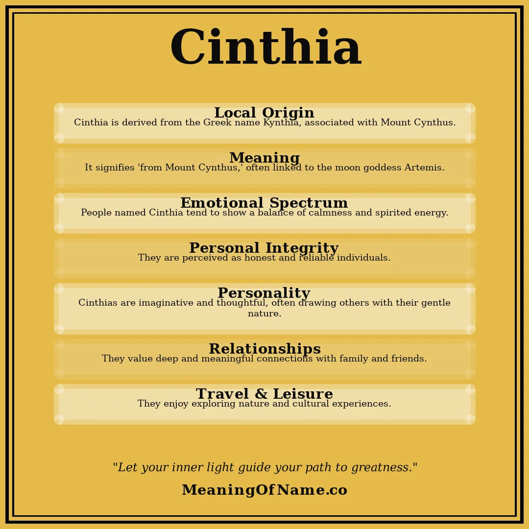 Cinthia name meaning poster