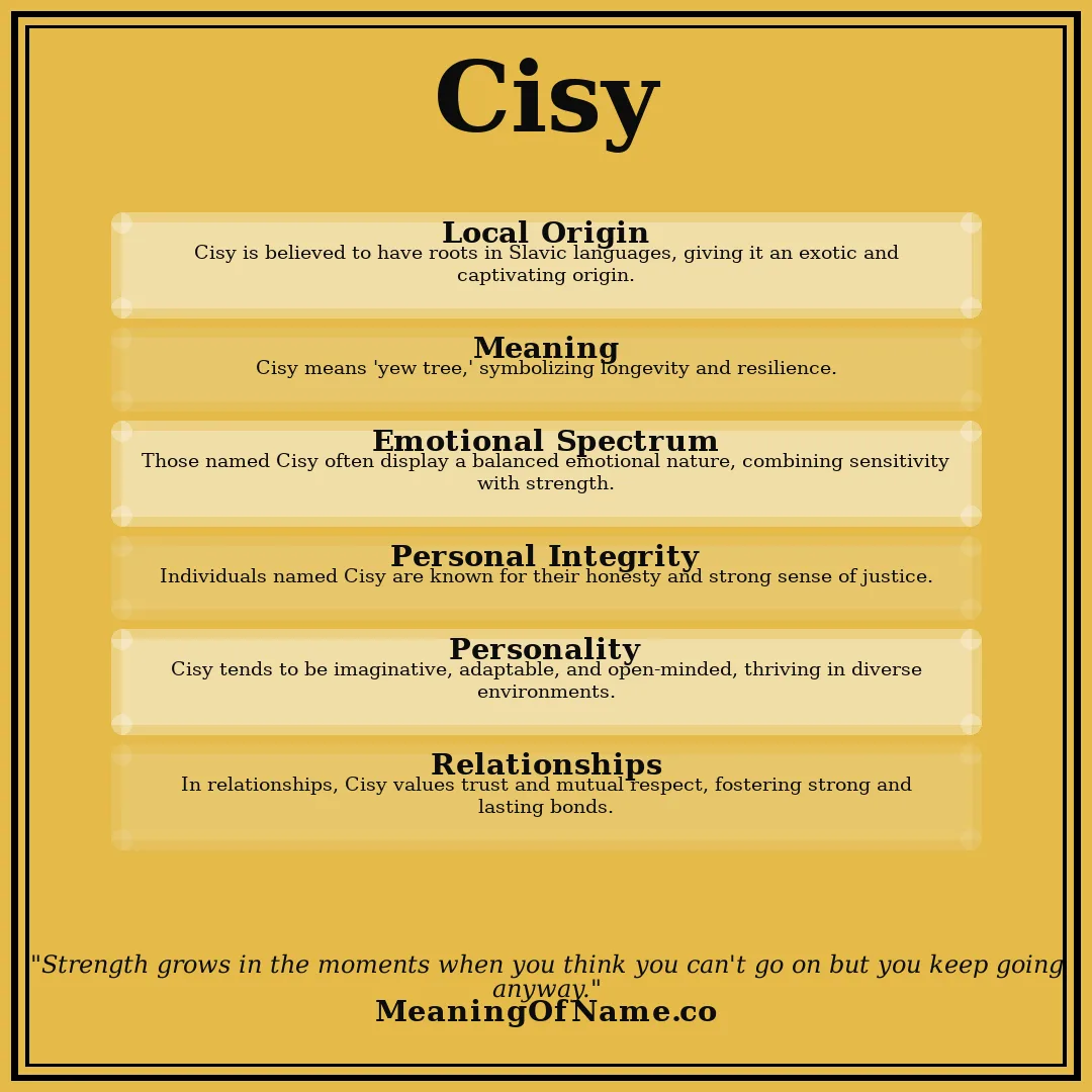 Cisy name meaning poster