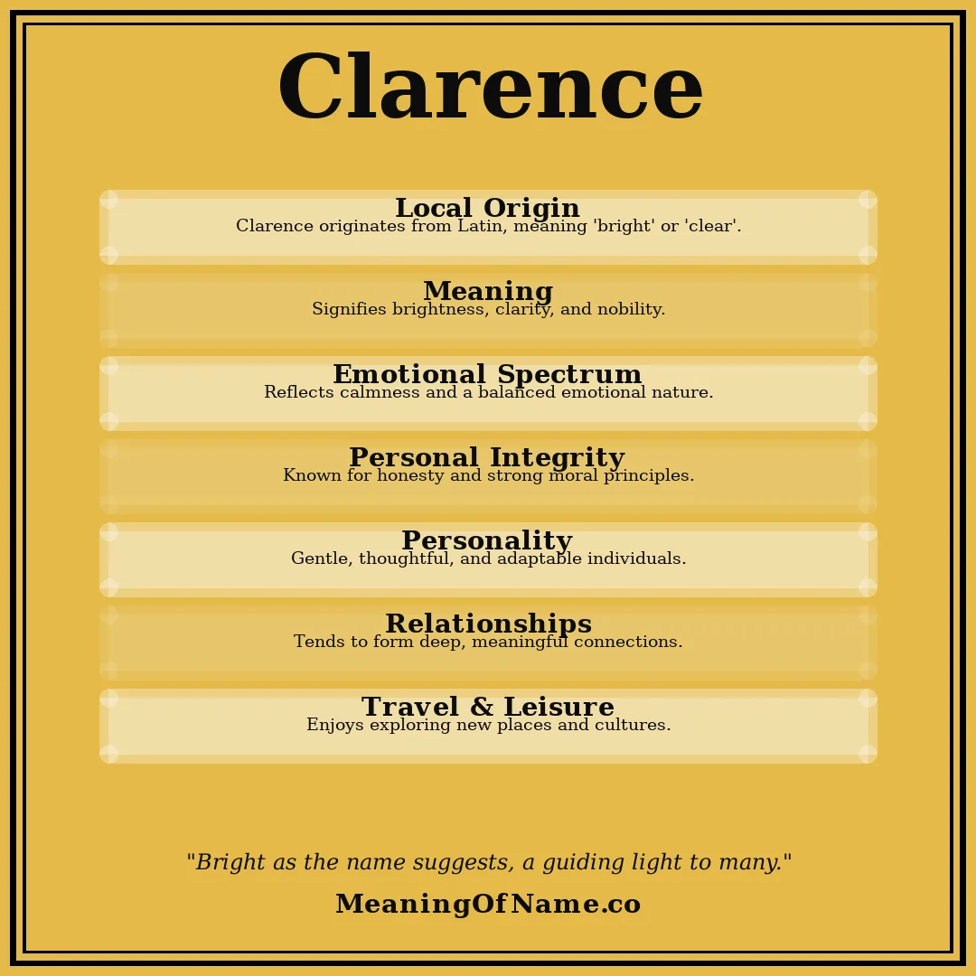 Clarence name meaning poster