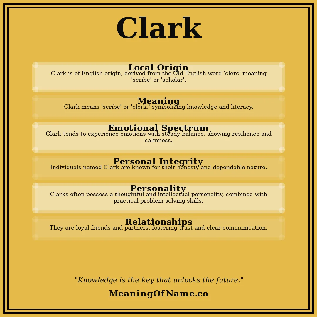 Clark name meaning poster
