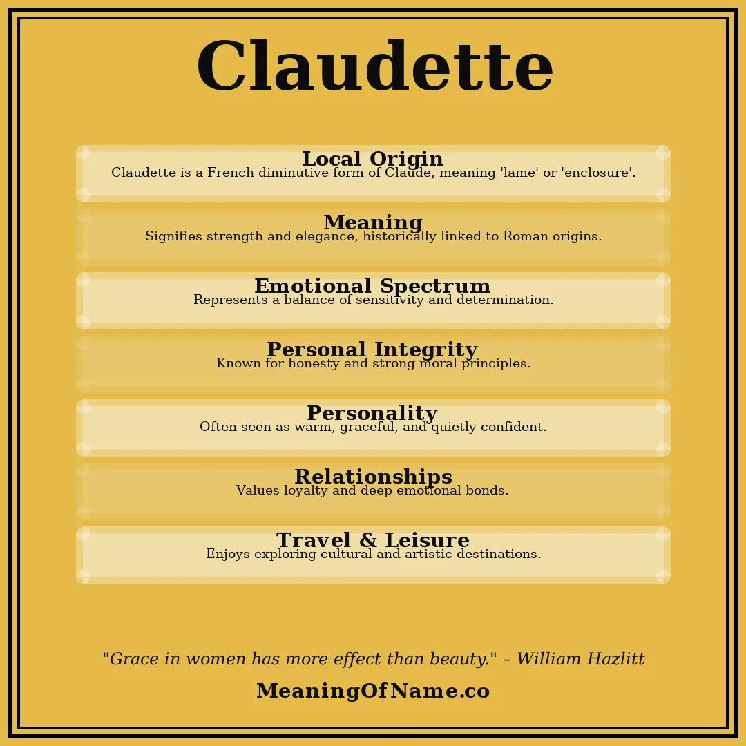 Claudette name meaning poster