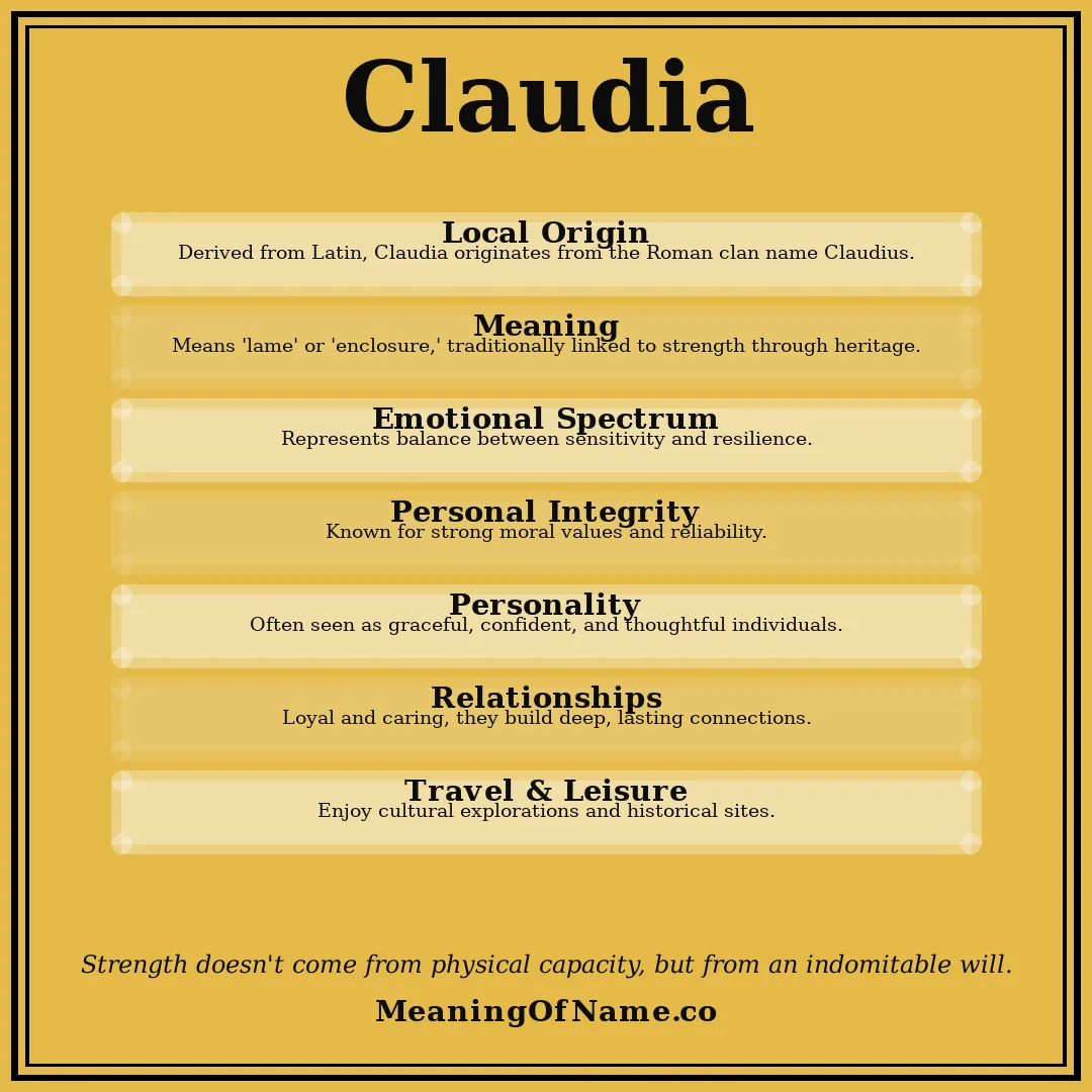 Claudia name meaning poster