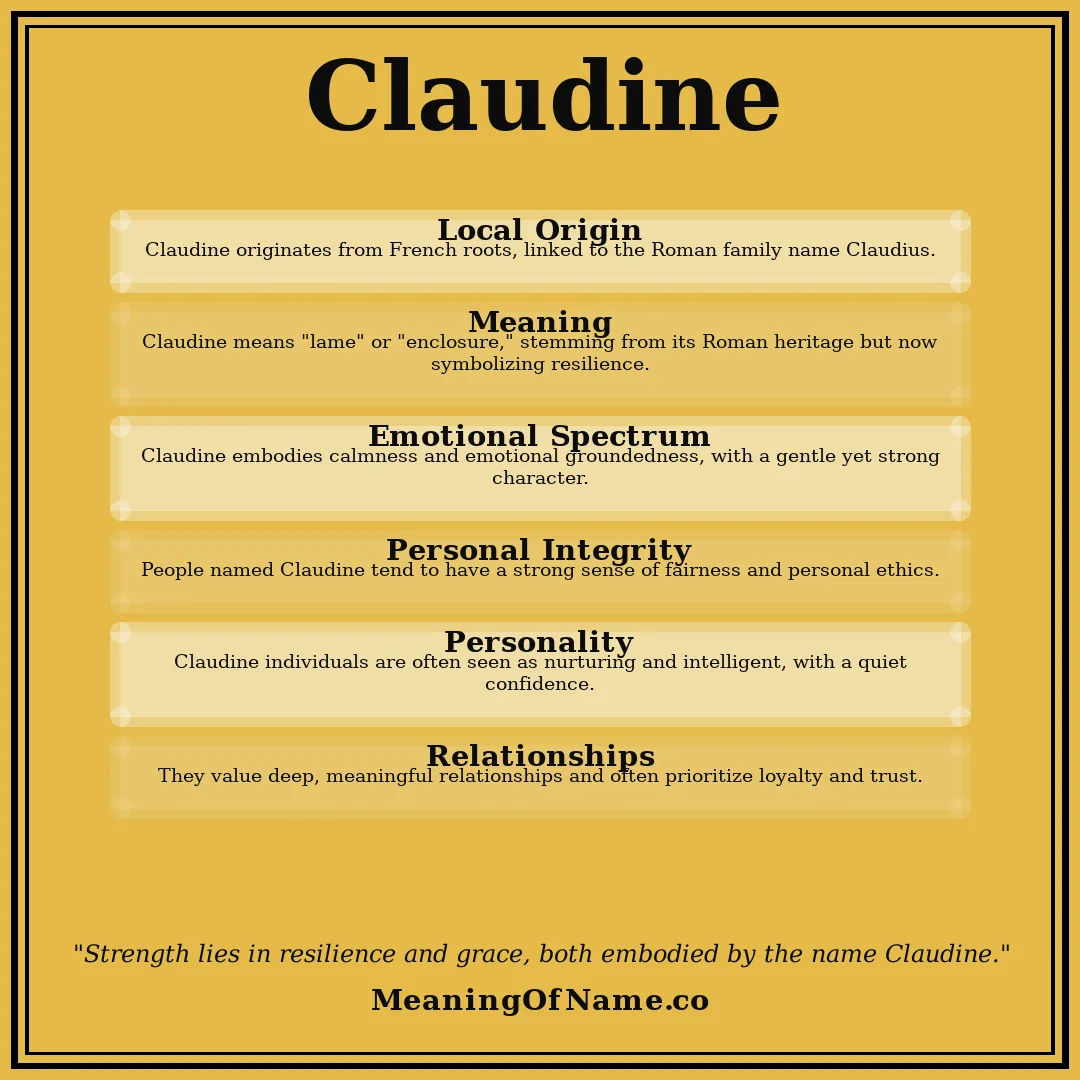 Claudine name meaning poster