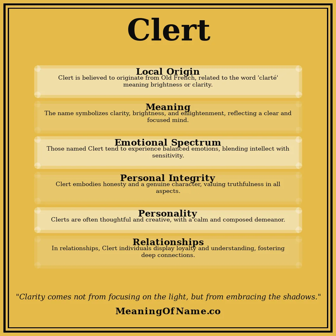 Clert name meaning poster