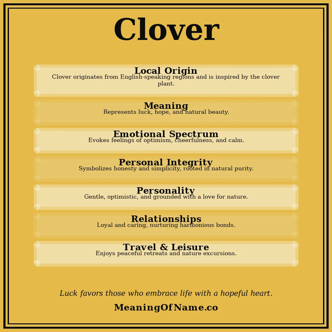 Clover name meaning poster