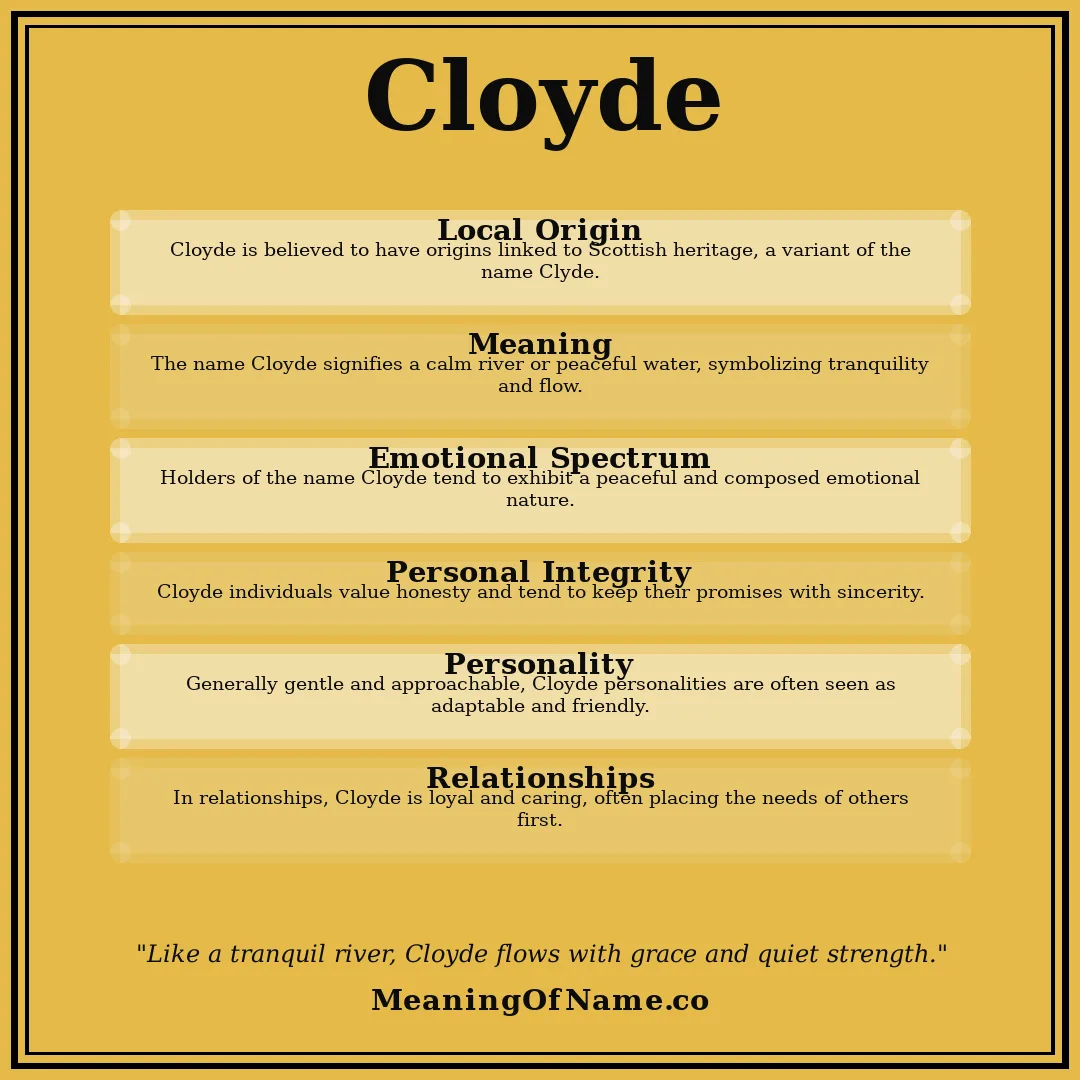 Cloyde name meaning poster