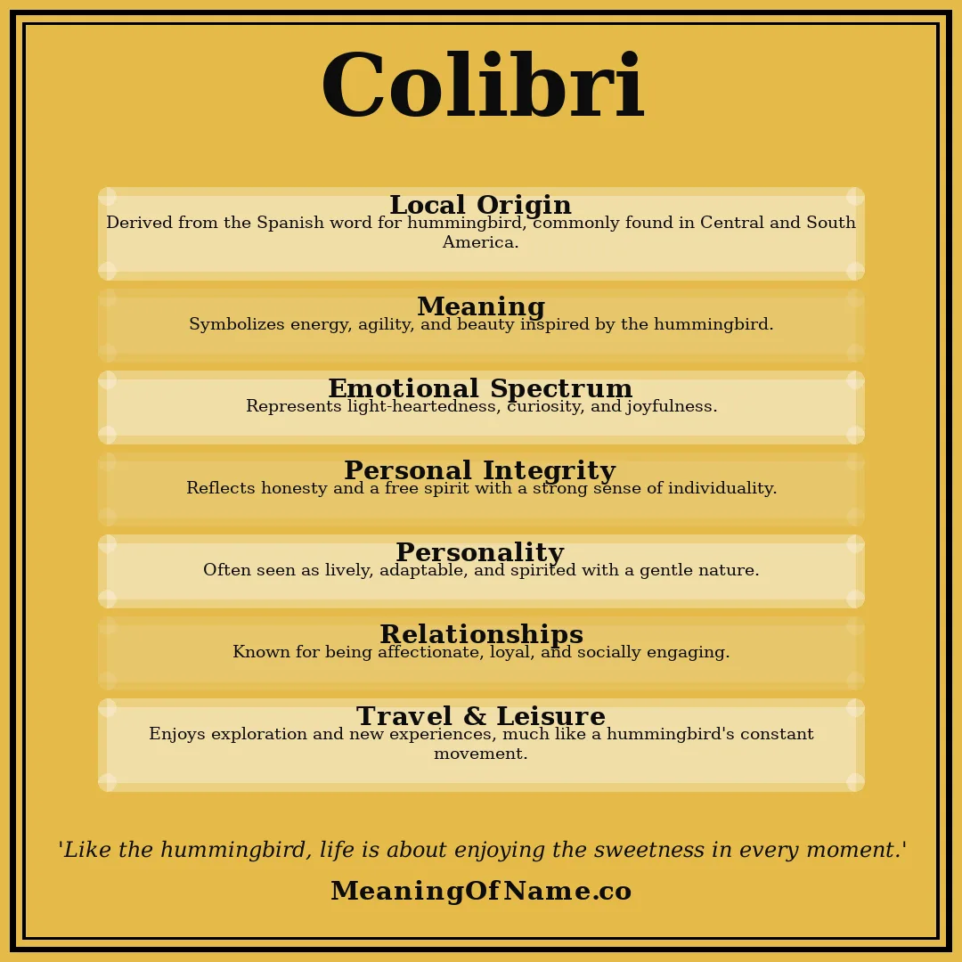 Colibri name meaning poster