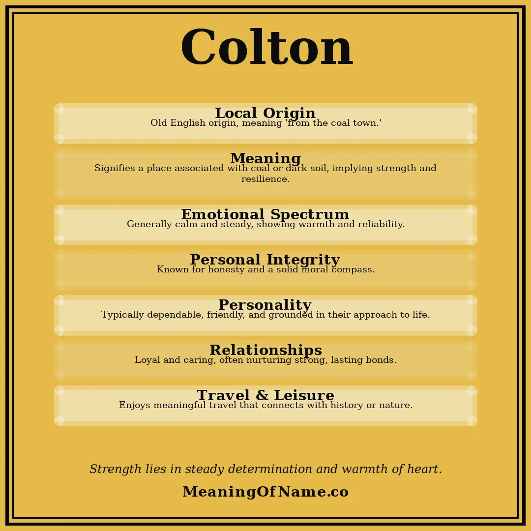 Colton name meaning poster