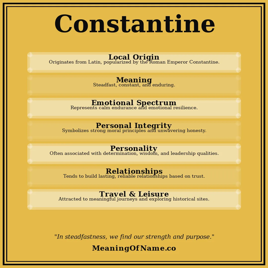 Constantine name meaning poster