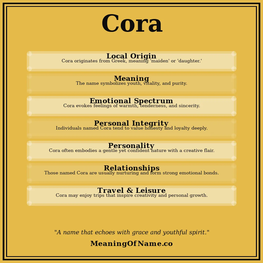 Cora name meaning poster