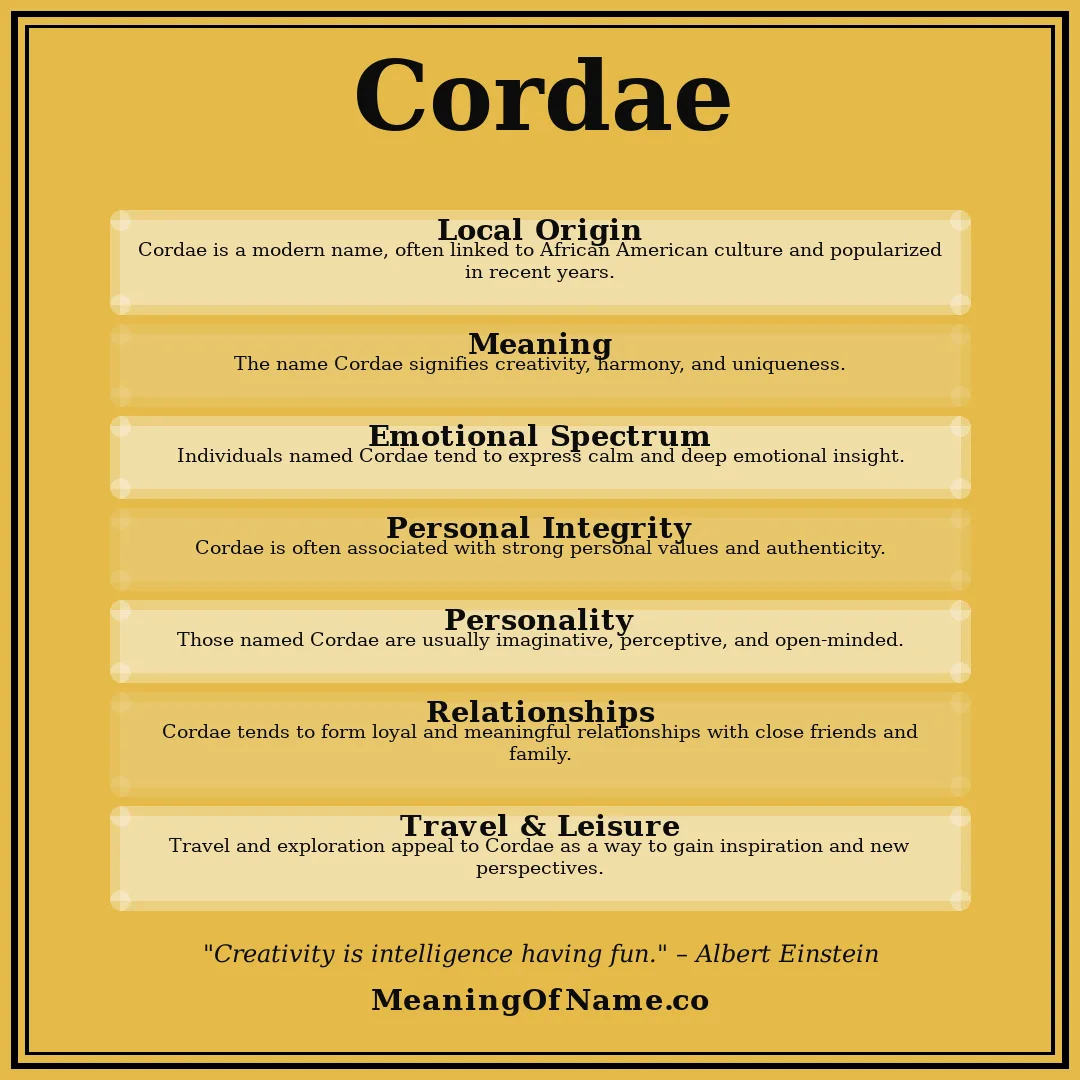 Cordae name meaning poster